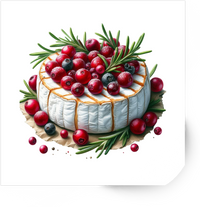 Thumbnail for Cranberry Rosemary Brie Sticker | Watercolor Holiday Cheese Vinyl Decal | Foodie Gourmet Gift