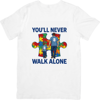Thumbnail for You Will Never Walk Alone Autism Puzzle T-Shirt | Inspirational Autism Awareness Graphic Tee