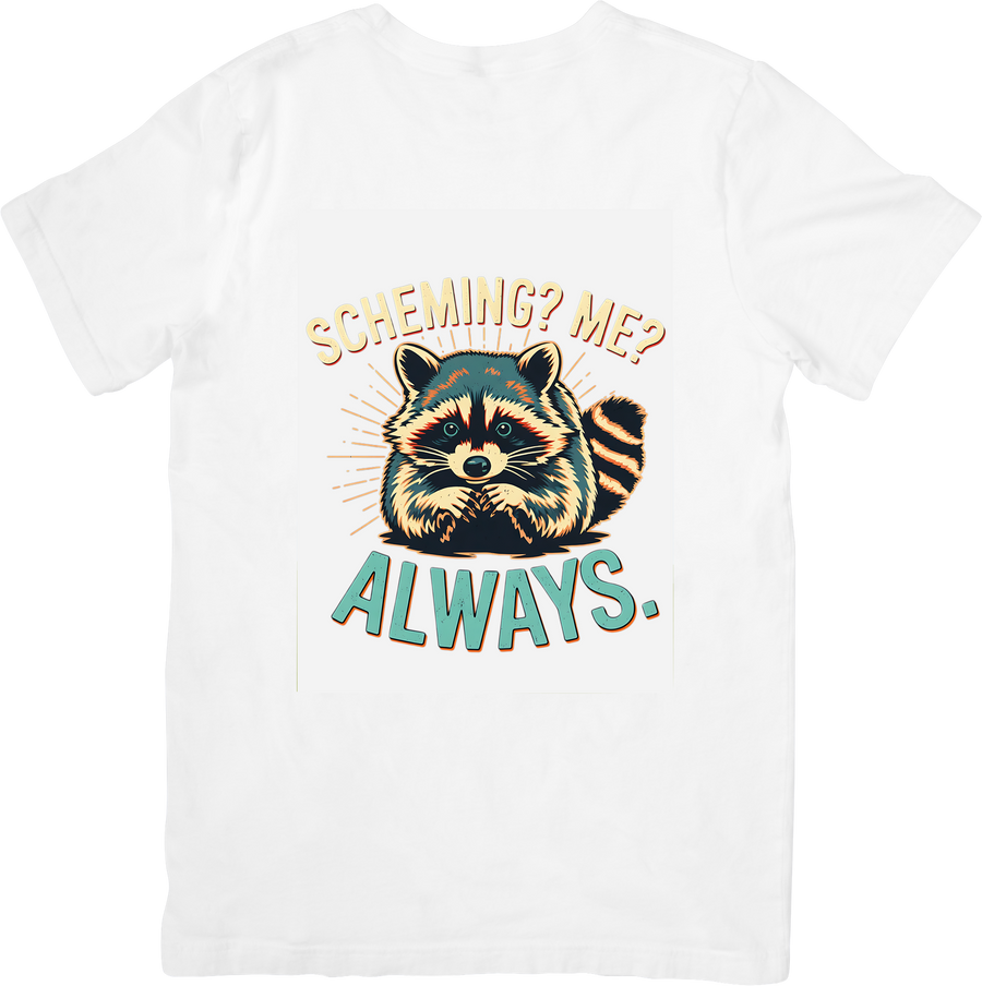 Scheming Raccoon Always T-Shirt | Funny Retro Mischievous Animal Graphic Tee