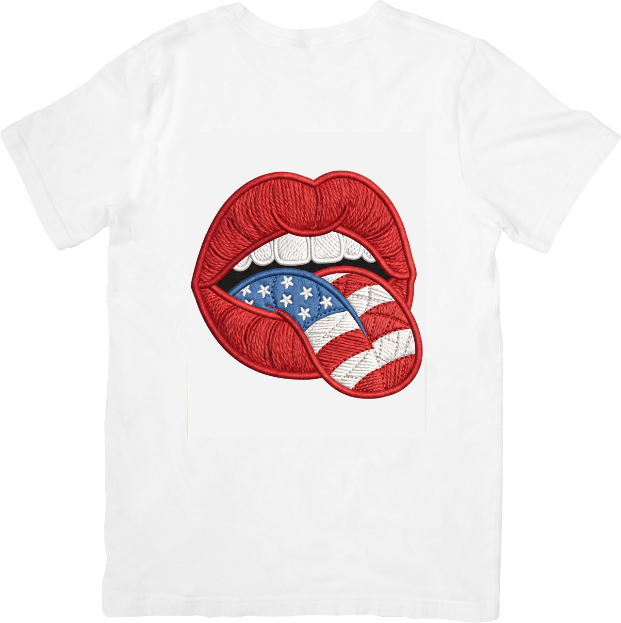 American Flag Lips T-Shirt | Patriotic Y2K Bold Graphic Tee | USA Pride Gift