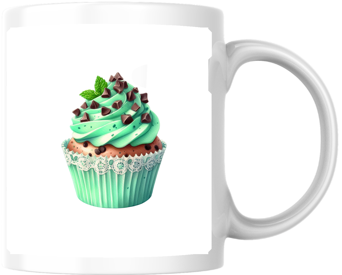 Mint Chocolate Chip Cupcake Mug | Sweet Dessert Coffee Mug | Baker Foodie Gift