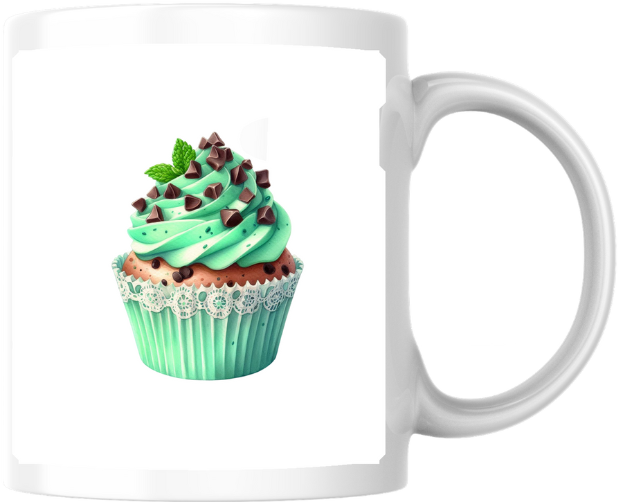 Mint Chocolate Chip Cupcake Mug | Sweet Dessert Coffee Mug | Baker Foodie Gift