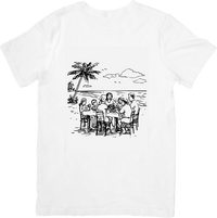 Thumbnail for Beach Gathering Sketch T-Shirt | Friends by the Sea Graphic Tee | Tropical Vacation Gift