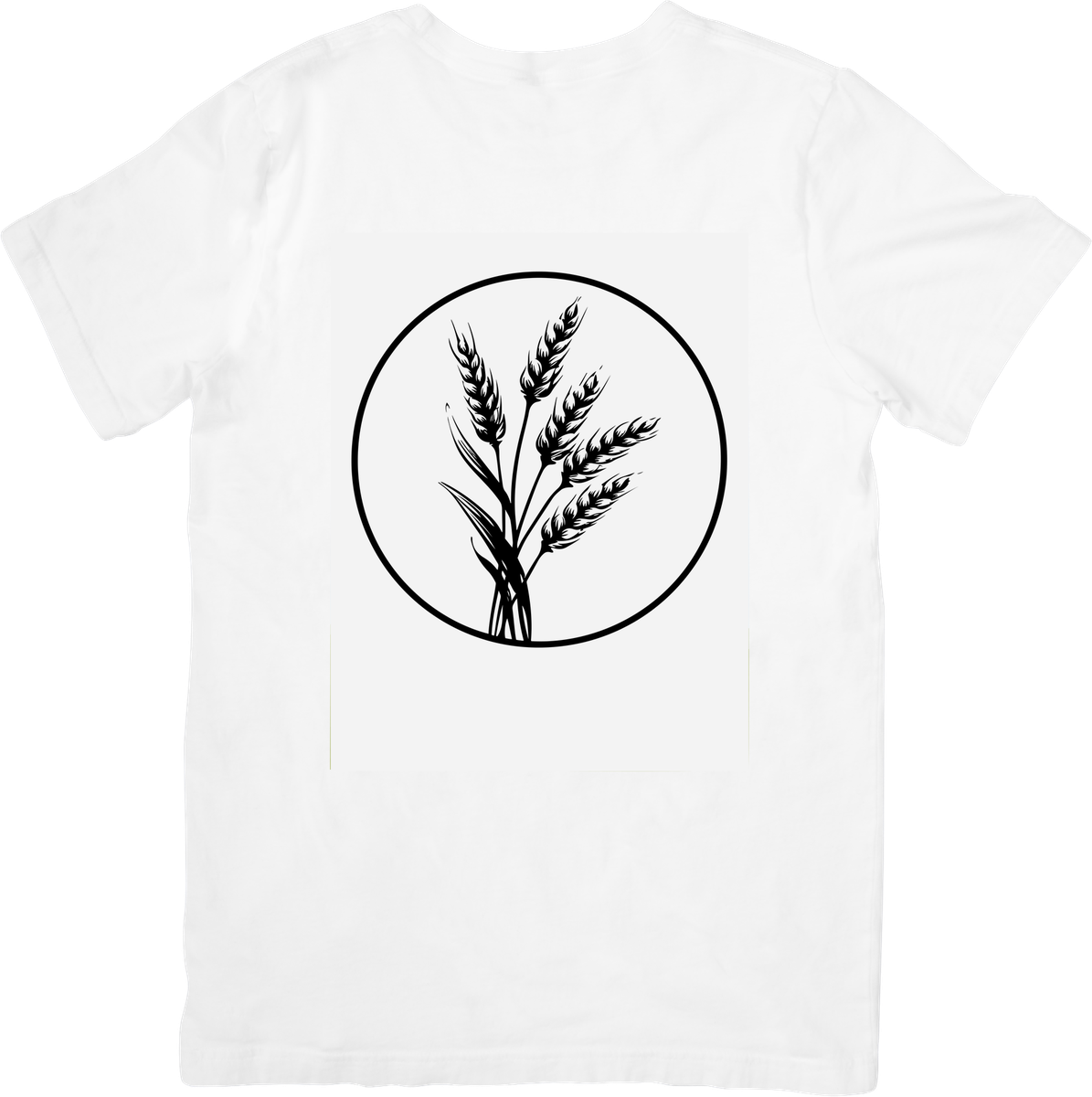 Wheat Stalk Emblem T-Shirt | Minimalist Farm Harvest Graphic Tee | Farmer Country Gift