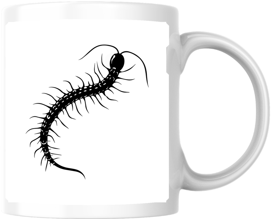 Black Centipede Mug | Creepy Crawly Bug Coffee Mug | Insect Lover Gift