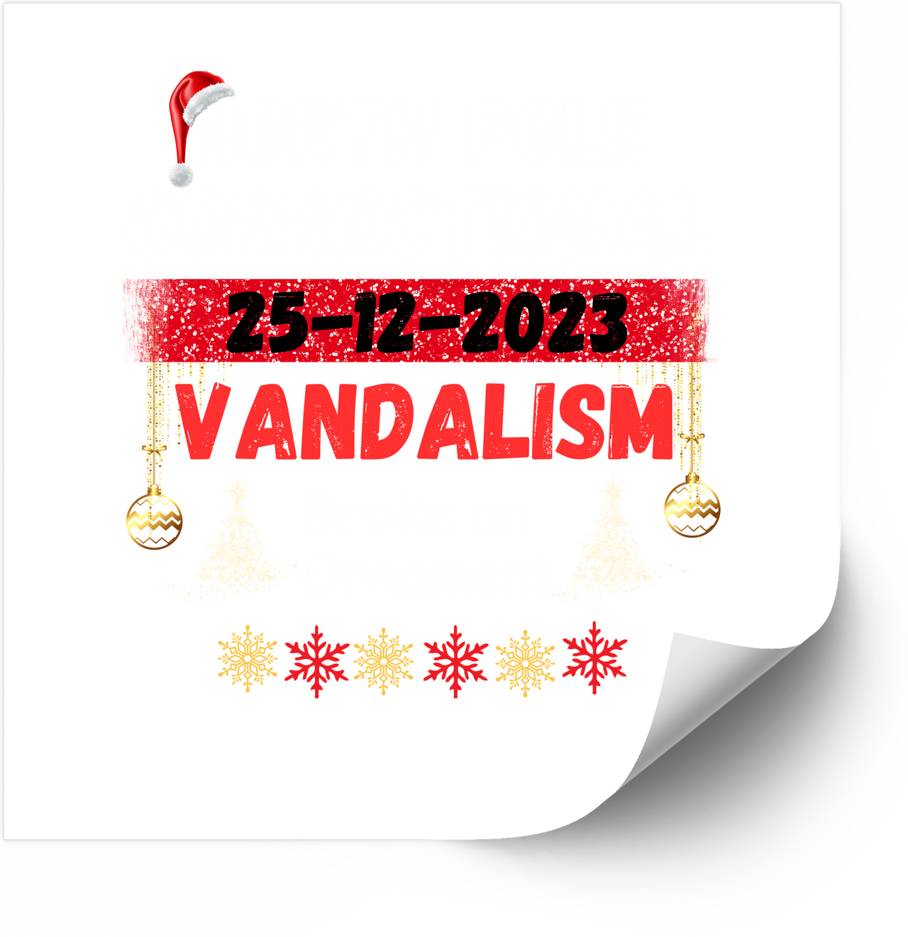 Christmas Vandalism Sticker | Funny Holiday Seasonal Vinyl Decal