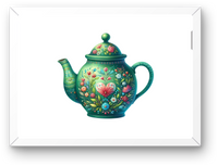 Thumbnail for Folk Art Teapot Wall Art | Colorful Floral Painted Teapot Print | Kitchen Tea Lover Gift