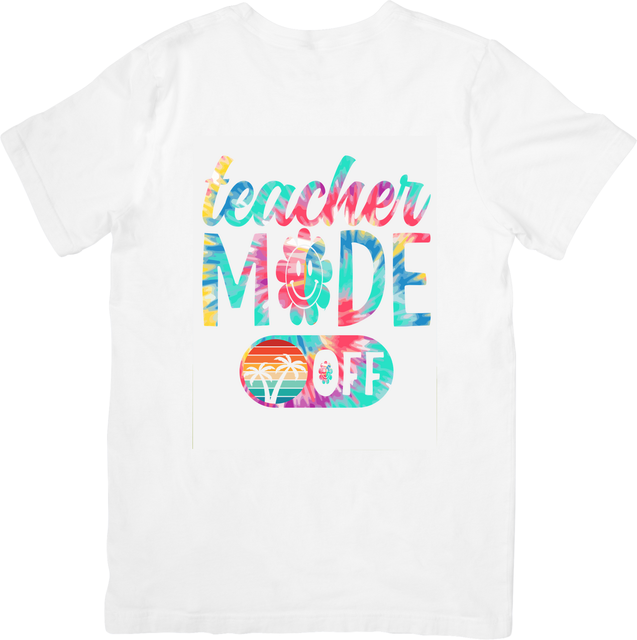 Teacher Mode Off T-Shirt | Colorful Tropical Summer Teacher Graphic Tee | Teacher Gift