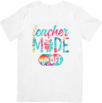 Thumbnail for Teacher Mode Off T-Shirt | Colorful Tropical Summer Teacher Graphic Tee | Teacher Gift