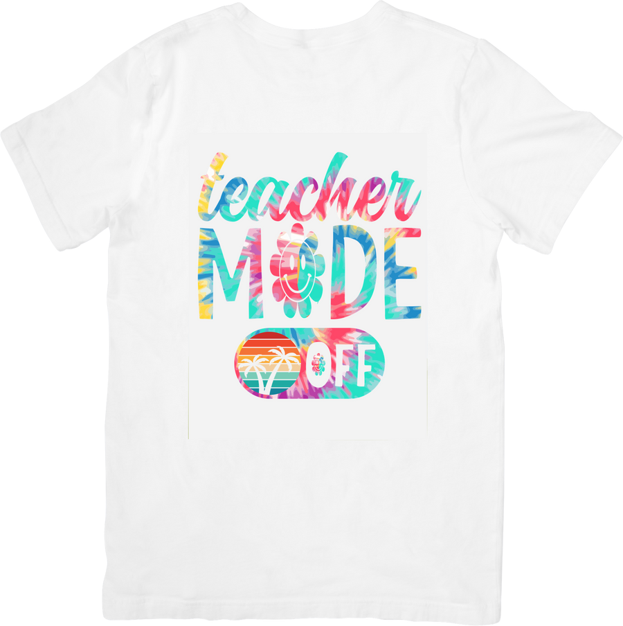 Teacher Mode Off T-Shirt | Colorful Tropical Summer Teacher Graphic Tee | Teacher Gift