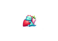 Thumbnail for Sleeping Dinosaur Strawberry Throw Pillow | Cute Dino Cuddle Decorative Pillow | Kids Room Gift