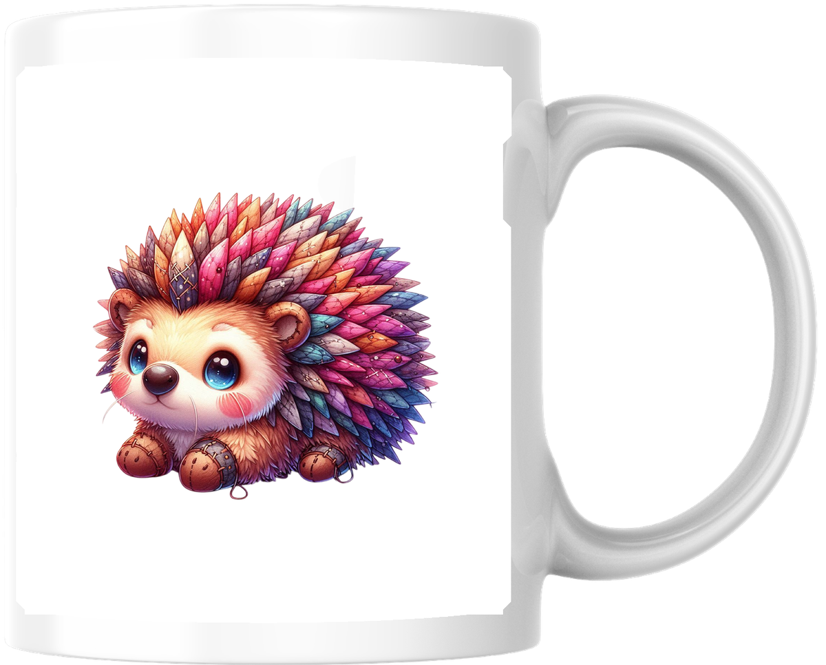 Rainbow Hedgehog Mug | Colorful Cute Animal Coffee Mug | Whimsical Kids Gift