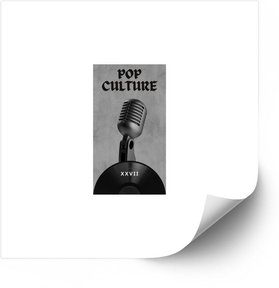 Pop Culture Microphone Vinyl Record Sticker | Retro Music Minimalist Vinyl Decal