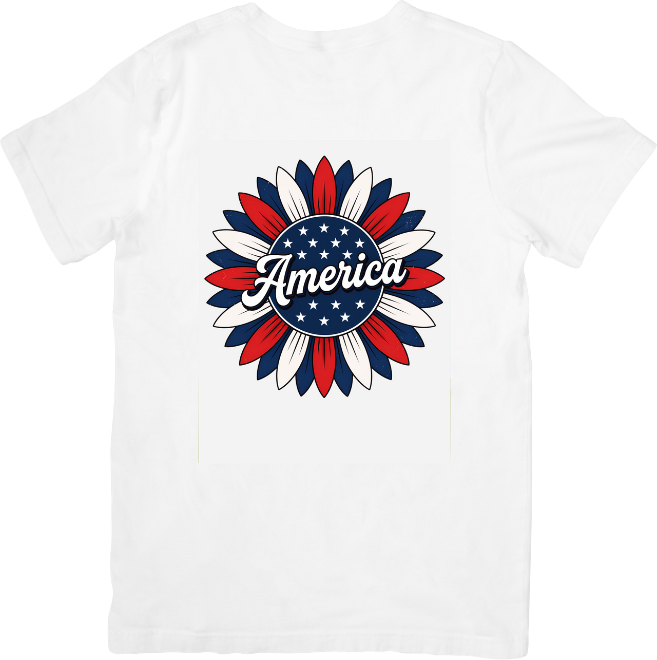 America Sunflower T-Shirt | Patriotic Floral Fourth Of July Graphic Tee | USA Gift