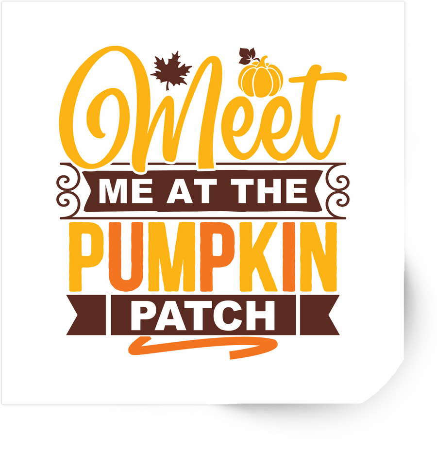 Meet Me At The Pumpkin Patch Sticker | Fall Typography Vinyl Decal | Autumn Lover Gift