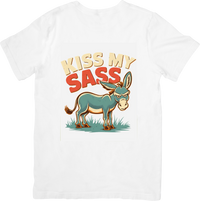 Thumbnail for Kiss My Sass Donkey T-Shirt | Funny Vintage Sassy Animal Graphic Tee | Humor Gift