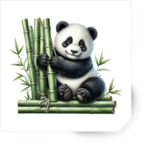 Thumbnail for Baby Panda On Bamboo Sticker | Cute Watercolor Animal Vinyl Decal | Kids Nature Gift