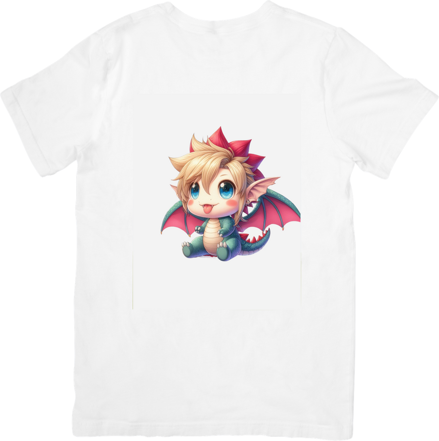 Cute Baby Dragon T-Shirt | Chibi Fantasy Creature Graphic Tee | Kids Fantasy Gift