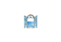 Thumbnail for Ocean View Window Throw Pillow | Watercolor Coastal Seascape Decorative Pillow | Beach Home Gift