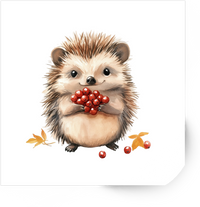 Thumbnail for Hedgehog with Berries Sticker | Cute Autumn Animal Vinyl Decal | Woodland Nature Gift