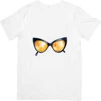 Thumbnail for Cat Eye Sunglasses T-Shirt | Retro Glam Eyewear Graphic Tee | Vintage Fashion Gift