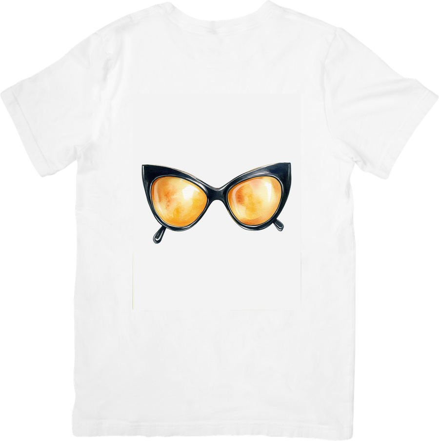 Cat Eye Sunglasses T-Shirt | Retro Glam Eyewear Graphic Tee | Vintage Fashion Gift