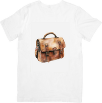 Thumbnail for Vintage Leather Briefcase T-Shirt | Classic Satchel Bag Graphic Tee | Retro Style Gift