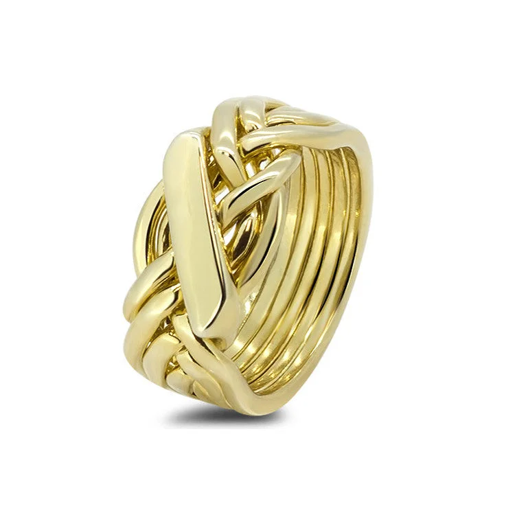 Puzzle rings with a lotus flower design for purity and enlightenmentMens Gold 61H-M
