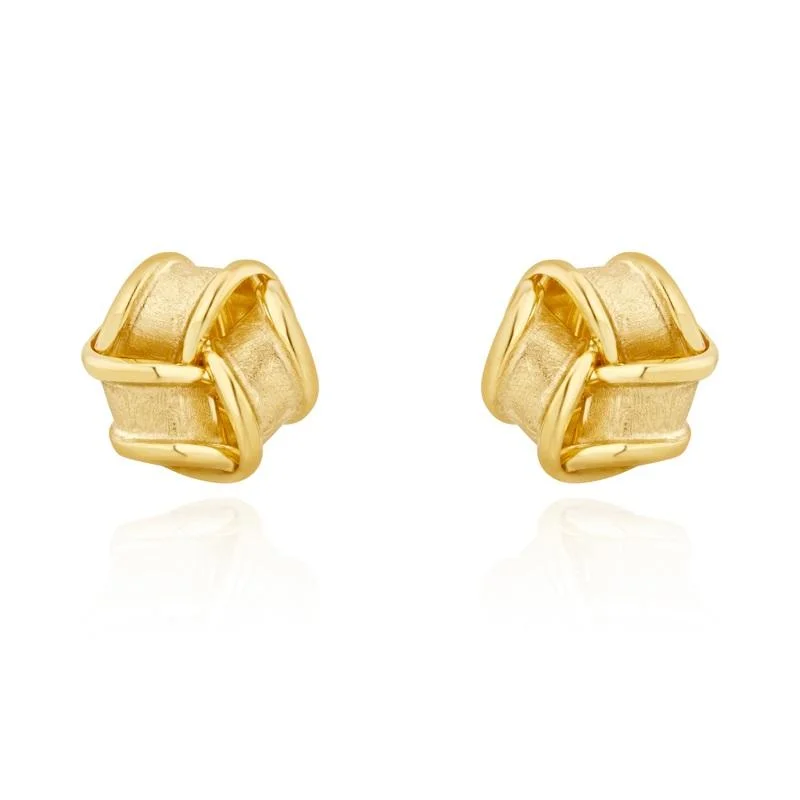 9ct Yellow Gold 10mm Looped Knot Stud Earrings