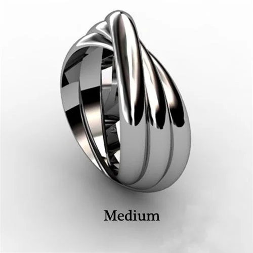 Bohemian - style puzzle rings with colorful gemstones14K Solid White Gold 3 Band Rolling Ring - 3B3W Bohemian - style puzzle rings with colorful gemstones14K Solid White Gold 3 Band Rolling Ring - 3B3W