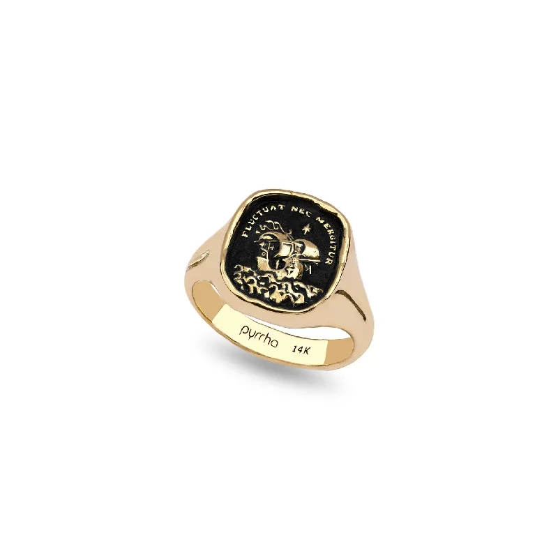 Floral - Patterned Women's Rings in 18K Yellow Gold for a Feminine LookStrength & Resilience 14K Gold Signet Ring Floral - Patterned Women's Rings in 18K Yellow Gold for a Feminine LookStrength & Resilience 14K Gold Signet Ring
