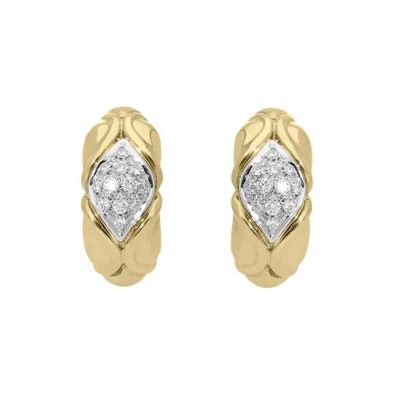 Picchiotti 18ct Yellow Gold Diamond Pave Hoop Earrings D