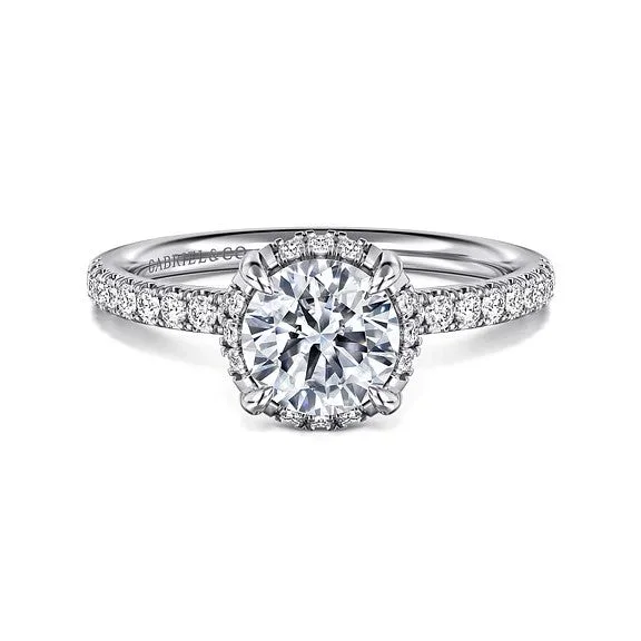 Men's Alexandrite Engagement Rings in Platinum with a Hidden Halo of DiamondsSuede - 14K White Gold Round Hidden Halo Diamond Engagement Ring (Setting Only) Men's Alexandrite Engagement Rings in Platinum with a Hidden Halo of DiamondsSuede - 14K White Gold Round Hidden Halo Diamond Engagement Ring (Setting Only)