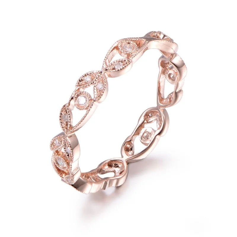 Princess - cut diamond anniversary rings for a classic eleganceFloral Leaf Eternity Diamond Wedding Band 14K Gold Princess - cut diamond anniversary rings for a classic eleganceFloral Leaf Eternity Diamond Wedding Band 14K Gold