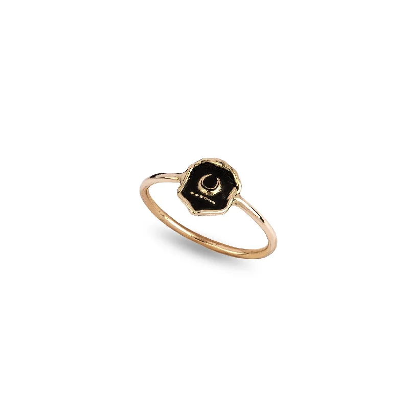 Minimalist Women's Rings with a Single Pearl in 14K Gold - Plated BandsNew Beginnings 14K Gold Mini Talisman Ring Minimalist Women's Rings with a Single Pearl in 14K Gold - Plated BandsNew Beginnings 14K Gold Mini Talisman Ring
