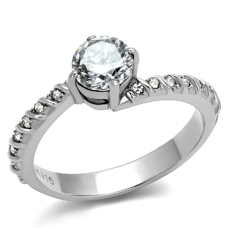 Anniversary rings with a diamond - and - garnet combinationCJE3094 Wholesale Stainless Steel Clear Round CZ Spiral Eternity Ring Anniversary rings with a diamond - and - garnet combinationCJE3094 Wholesale Stainless Steel Clear Round CZ Spiral Eternity Ring