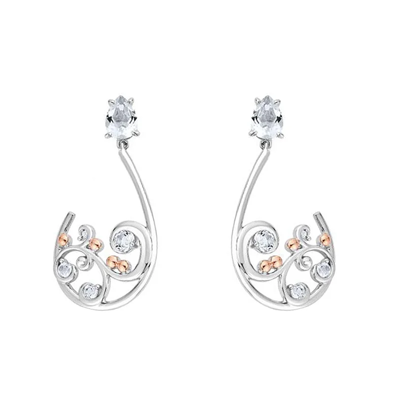 Clogau St Govans Cove Sterling Silver Half Hoop Earrings D