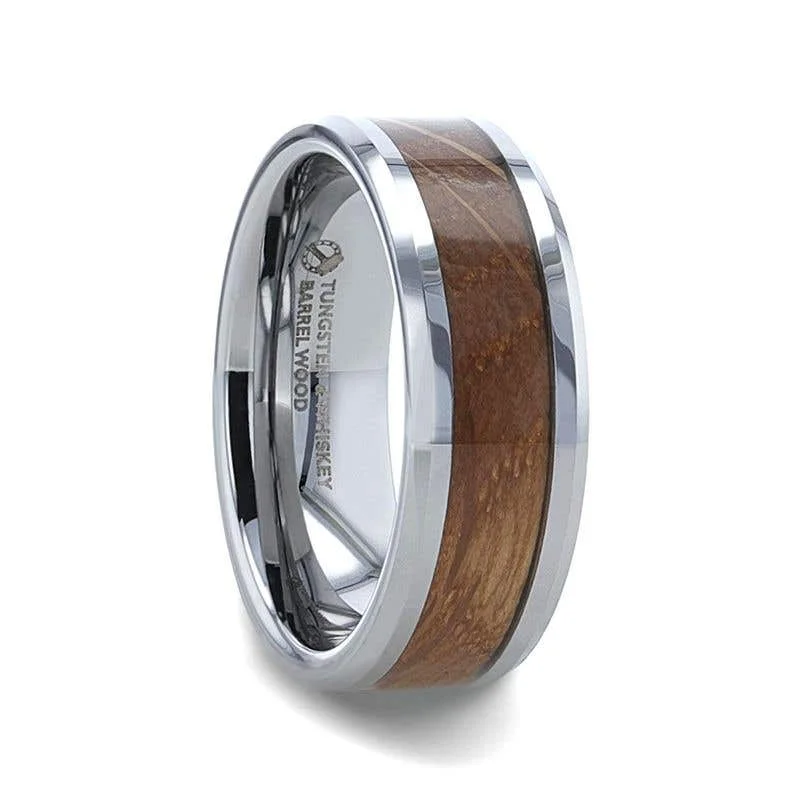 Men's lightweight rings for all - day comfortThorsten DISTILLED Whiskey Barrel Wood Inlaid Tungsten Men's Wedding Band With Beveled Polished Edges Made From Genuine Whiskey Barrels - 8mm Men's lightweight rings for all - day comfortThorsten DISTILLED Whiskey Barrel Wood Inlaid Tungsten Men's Wedding Band With Beveled Polished Edges Made From Genuine Whiskey Barrels - 8mm