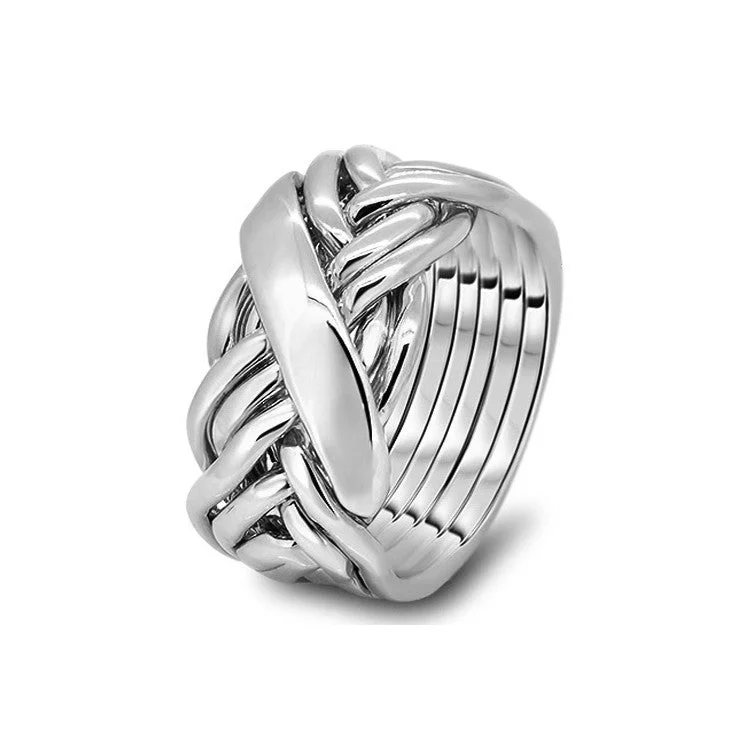 Puzzle rings with a paisley pattern for a bohemian feelMens Platinum 7WRD-M