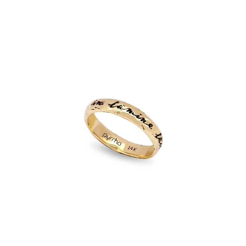 Stackable Gemstone Rings for Women in Amethyst, Sapphire, and EmeraldShine In The Light 14K Gold Poesy Ring Stackable Gemstone Rings for Women in Amethyst, Sapphire, and EmeraldShine In The Light 14K Gold Poesy Ring