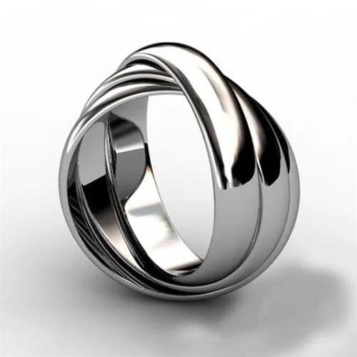 Puzzle rings with a starburst design for a celestial lookSterling Silver 3 Band THICK Rolling Ring - RR2 Puzzle rings with a starburst design for a celestial lookSterling Silver 3 Band THICK Rolling Ring - RR2