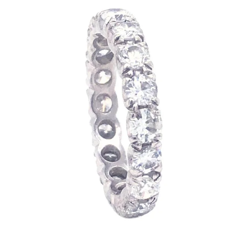 Adjustable Women's Diamond Rings with a Flexible Band for a Comfortable and Custom Fit1.93 Carat Round Cut Diamond Eternity Band Prong Platinum Ring 4.5 Grams Adjustable Women's Diamond Rings with a Flexible Band for a Comfortable and Custom Fit1.93 Carat Round Cut Diamond Eternity Band Prong Platinum Ring 4.5 Grams