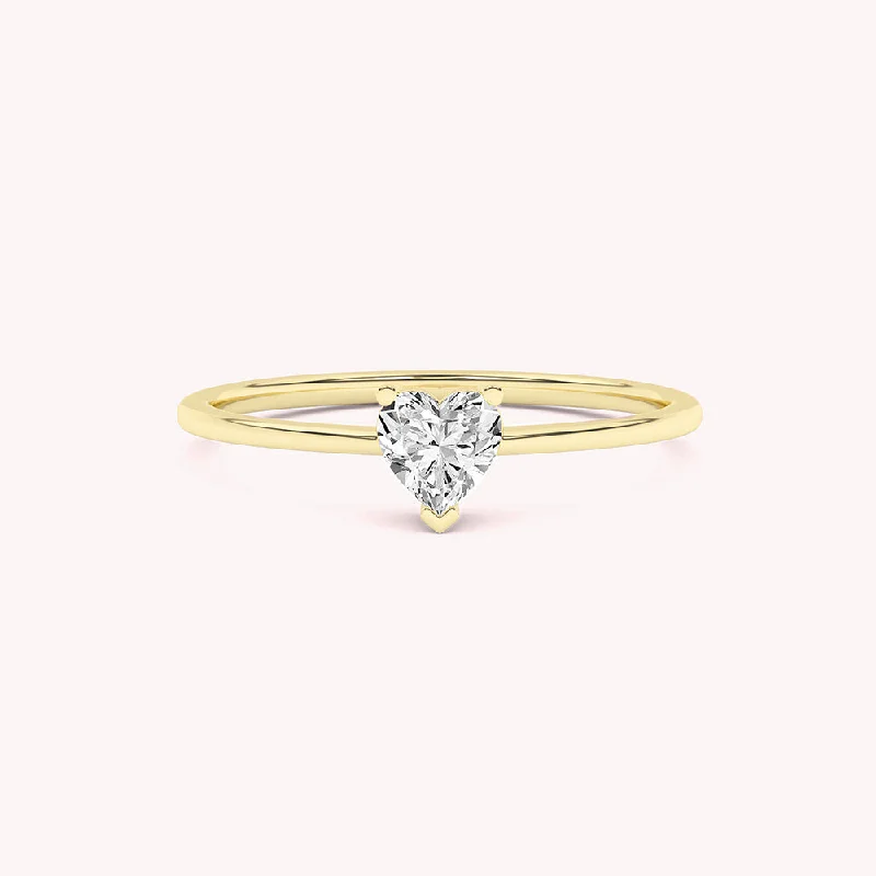 Women's Silver Pinky Rings Embellished with Cubic ZirconiaAnnie Heart Solitaire Engagement Ring Women's Silver Pinky Rings Embellished with Cubic ZirconiaAnnie Heart Solitaire Engagement Ring