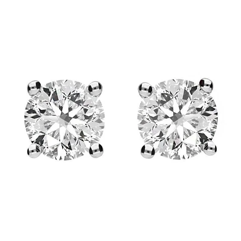 18ct Yellow and White Gold 0.83 Carat Diamond Solitaire Stud Earrings D