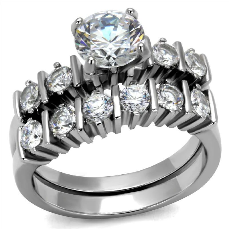 Anniversary rings with a hidden diamond in the bandCJE2869 Wholesale Stainless Steel AAA Grade CZ Ring Anniversary rings with a hidden diamond in the bandCJE2869 Wholesale Stainless Steel AAA Grade CZ Ring