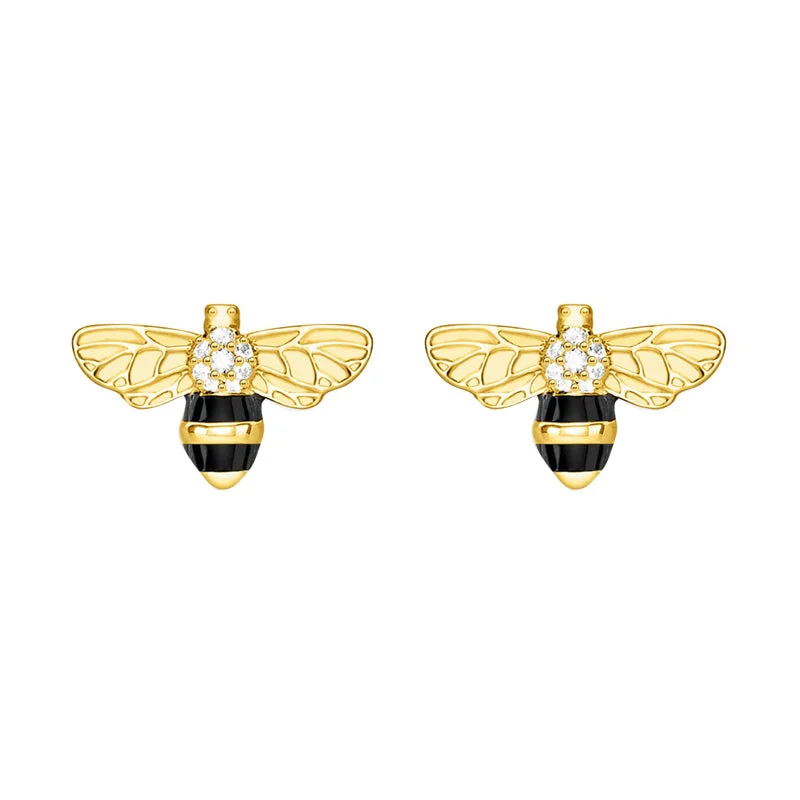 Thomas Sabo Magic Garden Gold Plated Bee Stud Earrings