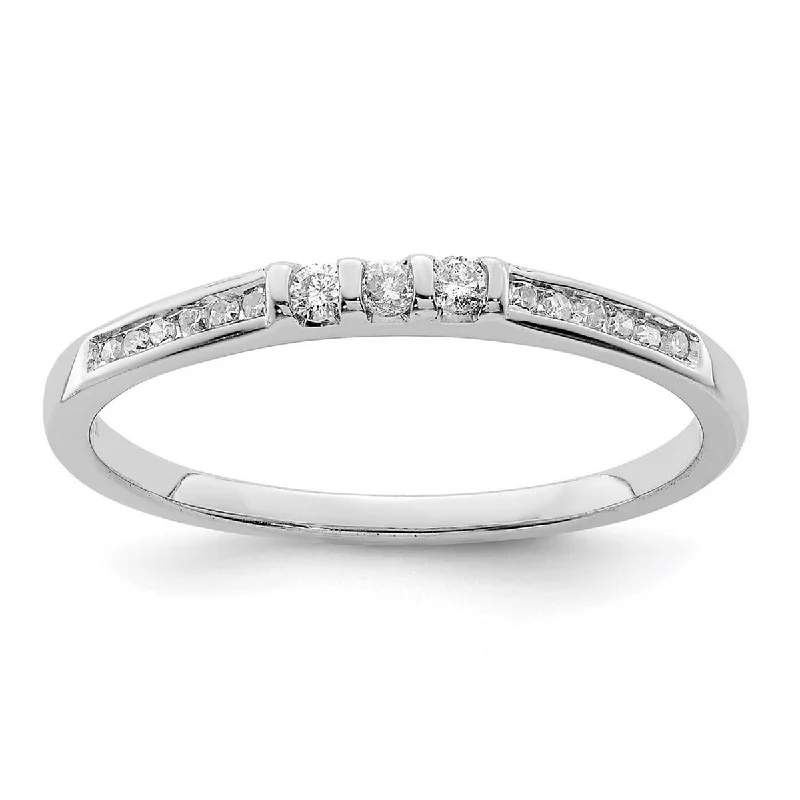 Women's Diamond Rings with Amethyst and Diamond Combinations for a Purple - Hued EleganceCurata 925 Sterling Silver Polished Closed back Rhodium Plated Diamond Ring Women's Diamond Rings with Amethyst and Diamond Combinations for a Purple - Hued EleganceCurata 925 Sterling Silver Polished Closed back Rhodium Plated Diamond Ring