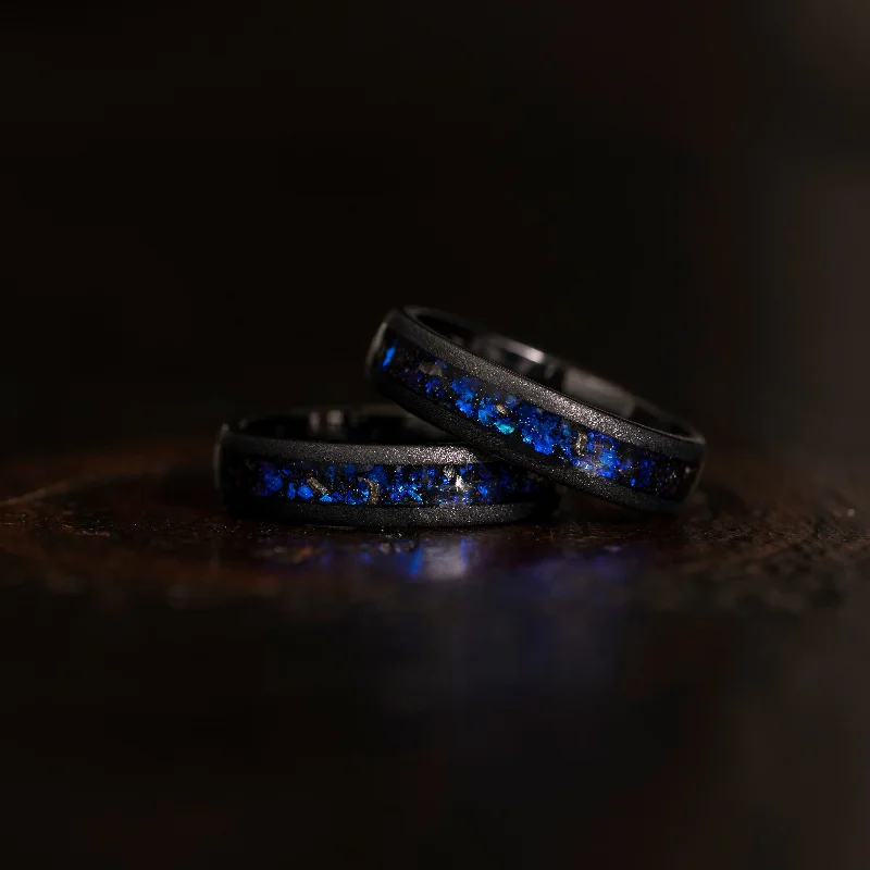 Silicone Women's Rings for a Comfortable and Durable Option"Zeus" Domed Nebula Ring- Meteorite and Opal- Black 5mm Womens Silicone Women's Rings for a Comfortable and Durable Option"Zeus" Domed Nebula Ring- Meteorite and Opal- Black 5mm Womens