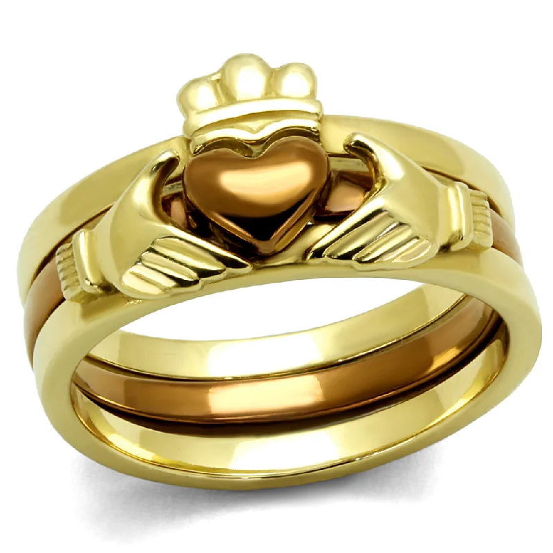Anniversary rings with a diamond - and - amethyst combinationCJE2801 Wholesale Stainless Steel Claddagh 3 Pc Ring Set Anniversary rings with a diamond - and - amethyst combinationCJE2801 Wholesale Stainless Steel Claddagh 3 Pc Ring Set