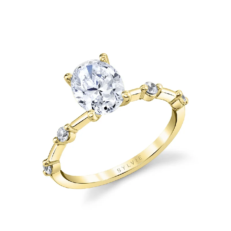 Vintage - Style Women's Diamond Rings with Floral - Engraved Bands and Multiple Diamond Accents14K Yellow Gold 'Eniko' Classic Round Diamond Engagement Ring Vintage - Style Women's Diamond Rings with Floral - Engraved Bands and Multiple Diamond Accents14K Yellow Gold 'Eniko' Classic Round Diamond Engagement Ring